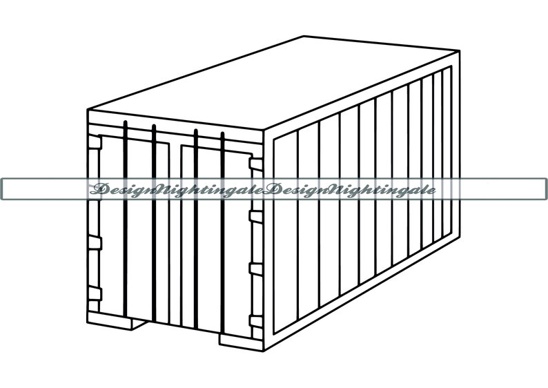 Container Outline SVG Shipping Container SVG Cargo SVG - Etsy