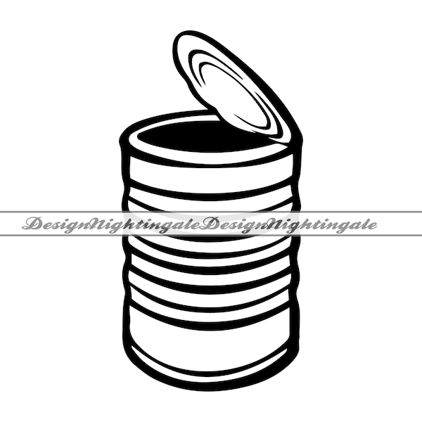 Boîte de conserve #2 SVG, SVG en conserve ouvert, Svg en conserve, Clipart de boîte de conserve, fichiers de boîte de conserve pour Cricut, boîte de conserve couper des fichiers pour la Silhouette, Dxf, Png, vecteur