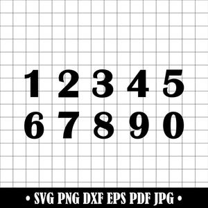 Bold Numbers SVG, Black Number Clipart PNG, Retro Number Font Cut File, Vintage Numbers DXF, Cricut Silhouette Files