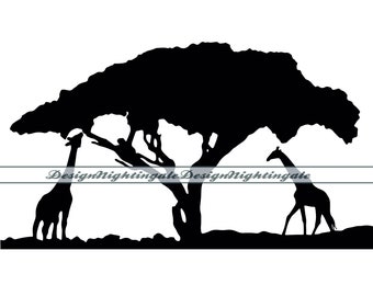 Safari Scene SVG, Africa Animals Clipart (svg, dxf, png, pdf, jpg)