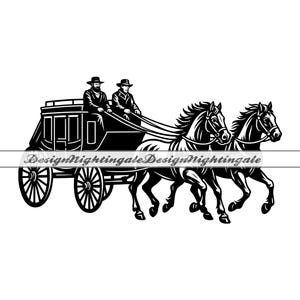 Carrozza trainata da cavalli n. 2 SVG, Carrozza trainata da cavalli SVG, Diligenza SVG, Clipart, File per Cricut, File di taglio per Silhouette, DXF, PNG, Vettore, Digitale