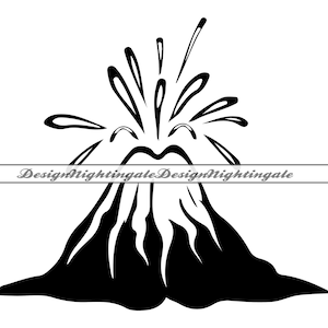 Volcano SVG, Erupting Volcano SVG, Lava SVG, Volcano Clipart, Volcano Files For Cricut, Volcano Cut Files For Silhouette, Dxf, Png, Vector