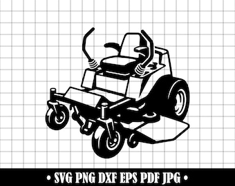 Kosiarka z zerowym promieniem skrętu (SVG), Architektura krajobrazu (PNG), Kosiarka samojezdna (DXF), Plik do cięcia traktora ogrodowego, Sylwetka kosiarki do trawy, Cricut, Projekt grawerowania laserowego