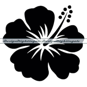 Hawaiianische Blume # 7 SVG, Hibiskus SVG, Tropische Blume SVG, Hibiskus Clipart, Dateien für Cricut, Schnittdateien für Silhouette, Dxf, Png, Eps, Vektor