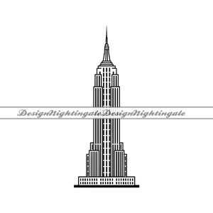 Empire State Building SVG PNG DXF, New York City Svg, Empire State Clipart, File per Cricut, File di taglio per Silhouette, Vettore