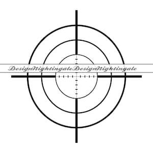 Op de afbeelding: Zwart-witte doelwit met concentrische cirkels en een kruis in het midden.