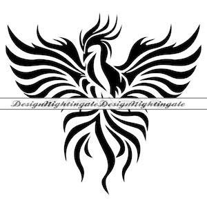 Tribal Phoenix #2 SVG, Phoenix SVG, Tribal Phoenix Clipart, Tribal Phoenix-bestanden voor Cricut, gesneden bestanden voor silhouet, DXF, Png, Eps, Vector