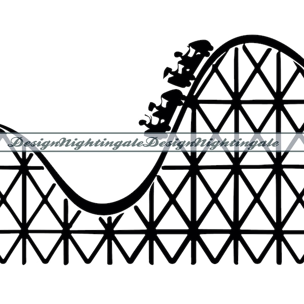 Roller Coaster #2 SVG, Roller Coaster Clipart, Roller Coaster Files For Cricut, Roller Coaster Cut Files For Silhouette, Dxf,Png,Eps,Vector