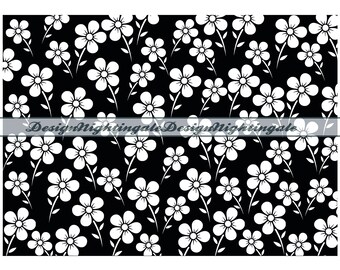 Floral Vines Seamless Pattern SVG, Tooled Leather Design (Digital Files)