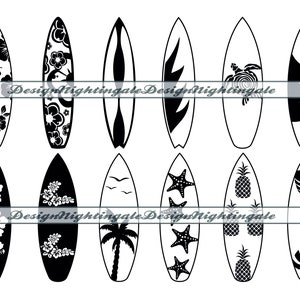 Surfboard SVG, Floral Surfboard SVG, Surf SVG, Surfing, Ocean, Summer, Beach, Hawaiian, Clipart, Files For Cricut, Cut Files, Dxf,Png,Eps