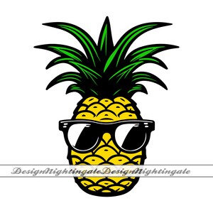 Pineapple with Sunglasses #2 SVG, Pineapple SVG, Summer Svg, Pineapple Clipart, Files For Cricut, Cut Files For Silhouette, Dxf, PNG, Vector
