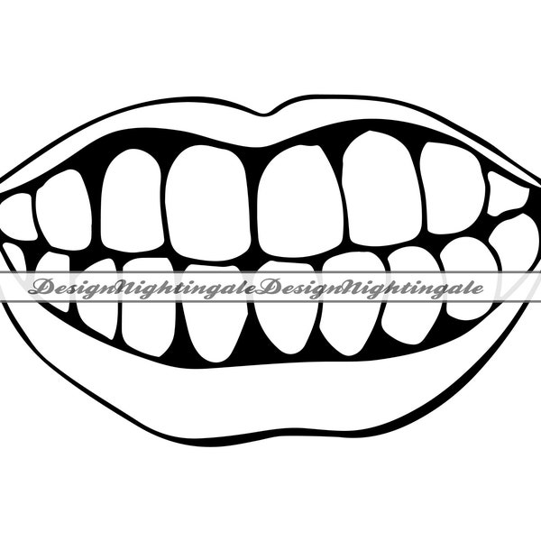 Smile Teeth #2 SVG, Smile Svg, Teeth Svg, Smile Teeth Clipart, Files For Cricut, Smile Teeth Cut Files For Silhouette, DXF, PNG, Eps, Vector