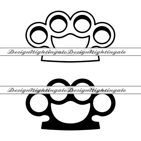 Brass Knuckles SVG, Brass Knuckles Clipart, Brass Knuckles Files For Cricut, Brass Knuckles Cut Files For Silhouette, DXF, PNG, Eps, Vector