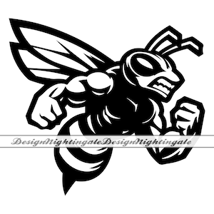 Hornisse Maskottchen SVG, Muskulöse Hornisse SVG, Sport Hornisse SVG, Hornisse Clipart, Dateien für Cricut, Schnittdateien für Silhouette, Dxf, Png, Vektor