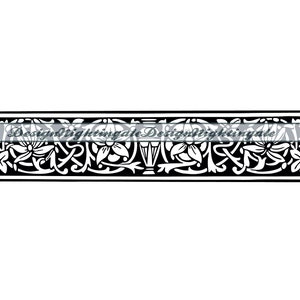 Tooled Leather #26 SVG, Floral Border SVG, Seamless Pattern, Floral Vines, Ornamental, Decorative, Swirls Swoosh Scroll, Cricut,Cut, PNG Svg