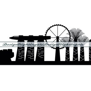 Singapore Skyline #2 SVG, Singapore Cityscape SVG, City SVG, Singapore Clipart, Files For Cricut, Cut Files, Silhouette, Dxf,Png,Eps,Vector