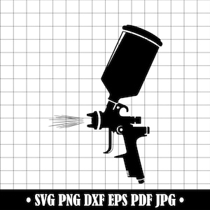 Paint Spray Gun SVG Cut File, Airbrush Silhouette (Digital Download)