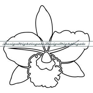 Orchid Outline SVG, Orchid Flower SVG, Flower SVG, Orchid Clipart, Orchid Svg Files, Orchid Cut Files For Silhouette, Dxf, Png, Eps, Vector