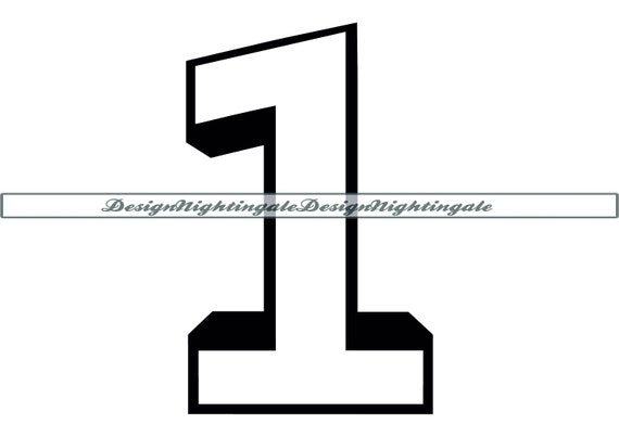 Number One 3D SVG Number 1 SVG Number 1 Clipart Number 1 Files For Cricut Number 1 Cut Files For Silhouette DXF Png Eps Vector