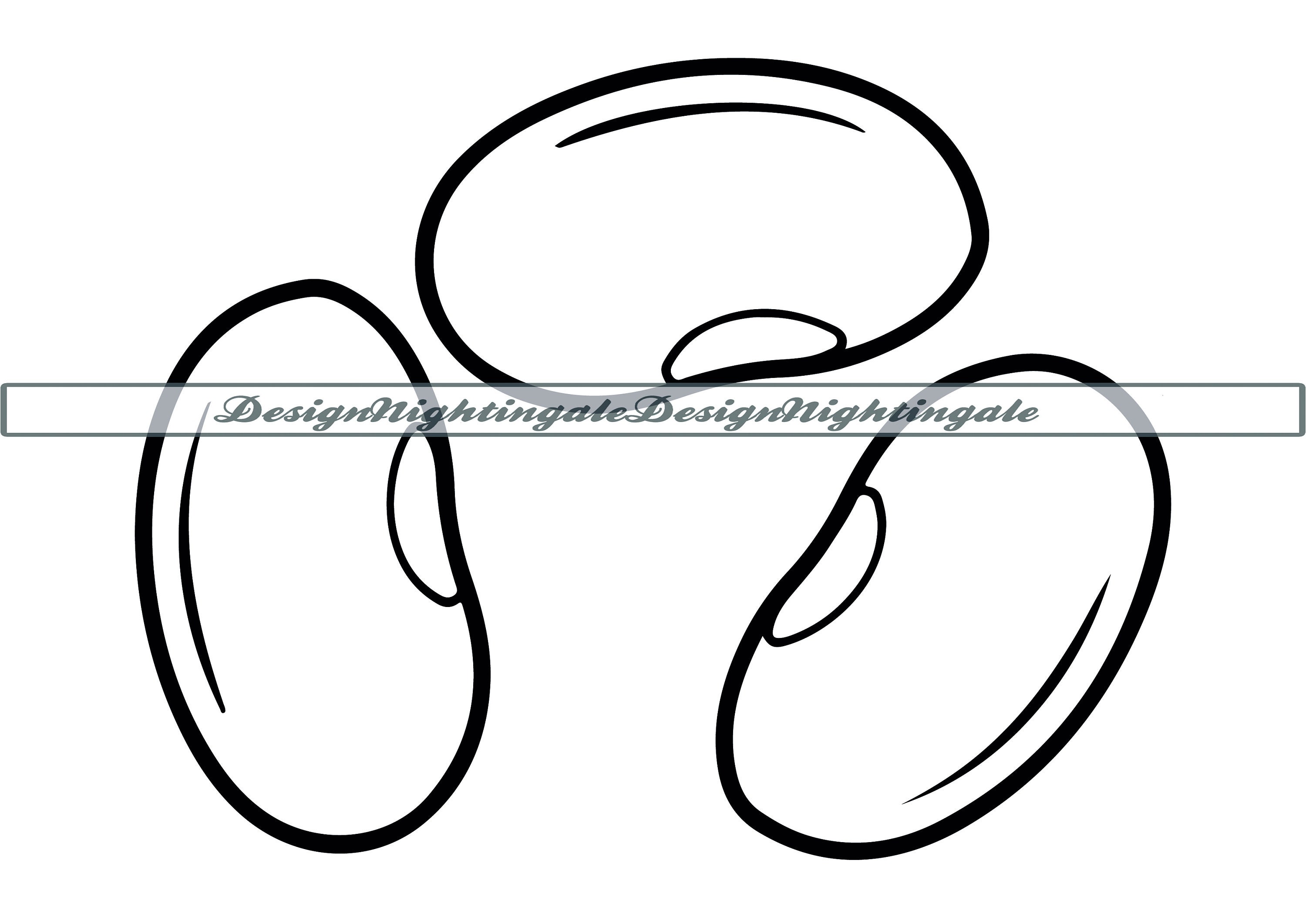 bean clipart black and white