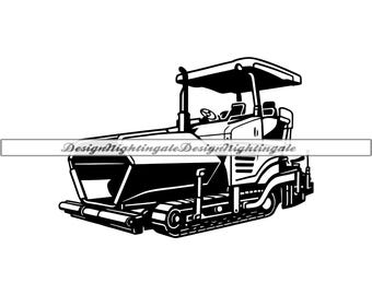 Paver Machine #3 Svg, Asphalt Paver Svg, Heavy Equipment Svg, Paver ...