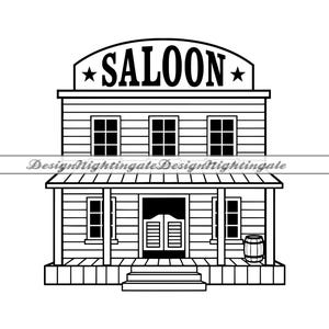 Wild West Saloon SVG, Wild West Building SVG, Western Saloon SVG, Clipart, Files For Cricut, Cut Files For Silhouette, Dxf, Laser Cut, Png