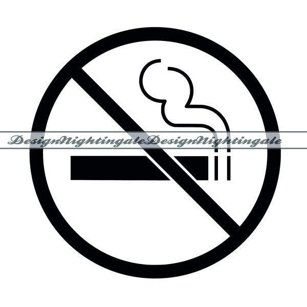 No Smoking Sign SVG, Non Smoking Area SVG, No Smoking Sign Clipart, Files For Cricut, Cut Files For Silhouette, Dxf, PNG, Eps, Vector