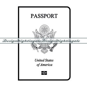 American Passport Outline SVG, US Passport Outline SVG, Passport Clipart, Arquivos para Cricut, Arquivos cortados para silhueta, Dxf, Png, Eps, Vector