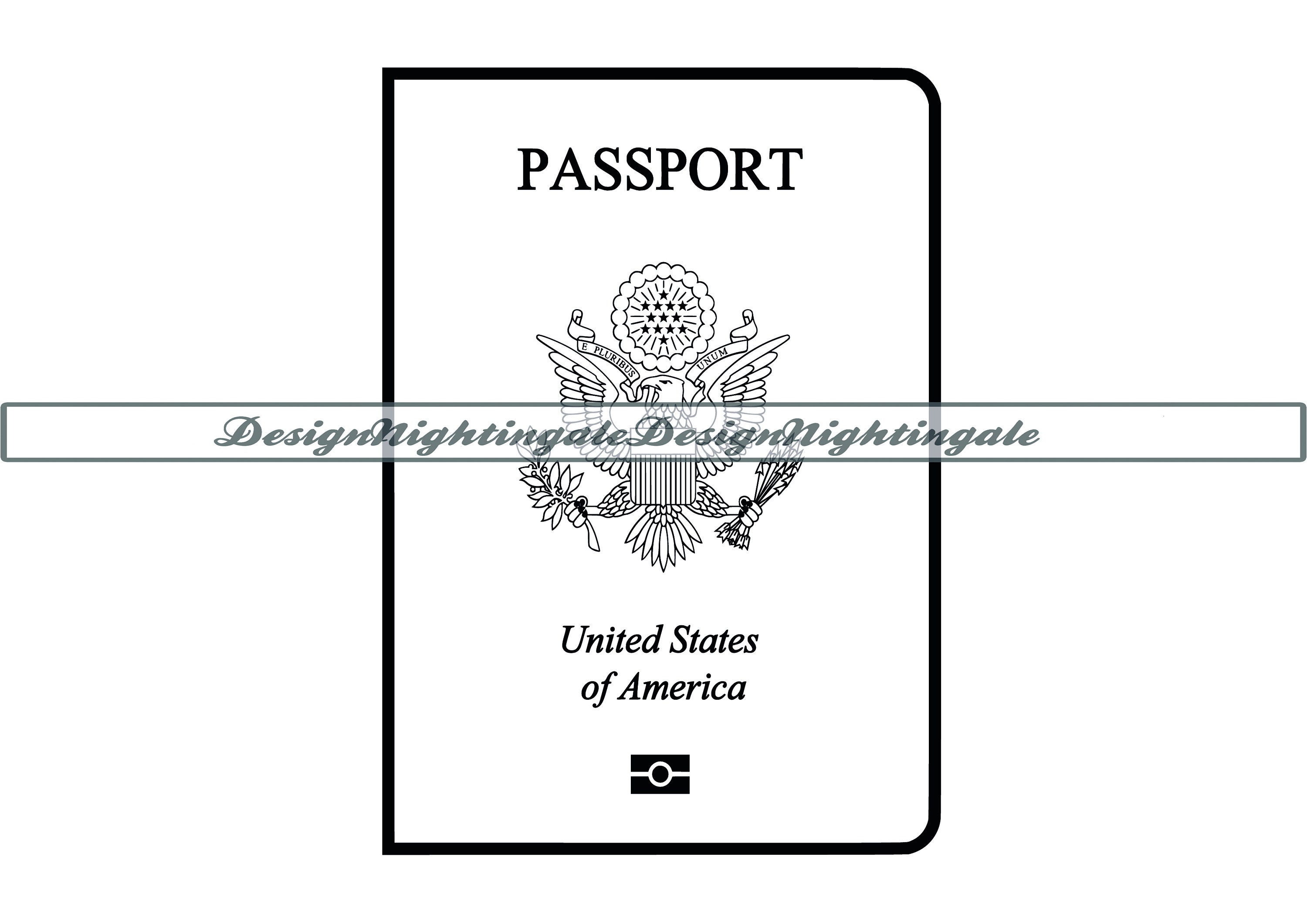 Free United States Passport Cover Coloring Page