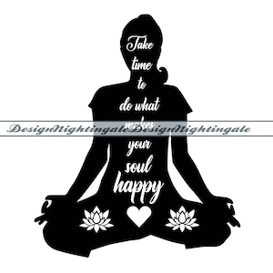 Joga #2 SVG, Medytacja SVG, Pozycja lotosu SVG, Motywacyjne SVG, Pozytywne cytaty, Pliki dla Cricut, Pliki do cięcia dla sylwetki, Dxf, Png, Wektor