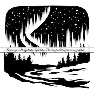 Noorderlicht SVG PNG DXF, noorderlicht clipart, noorderlicht-bestanden voor Cricut, noorderlicht gesneden bestanden voor silhouet, eps, vinyl