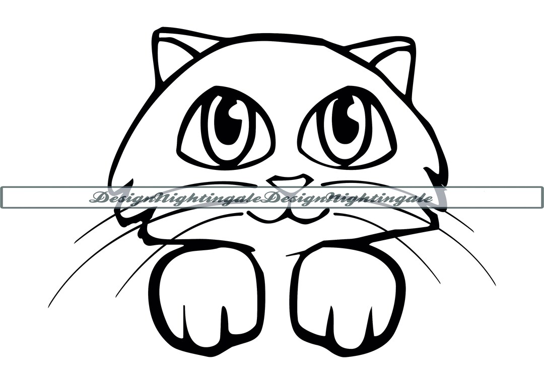 Cute Cat SVG Cat Svg Cute Cat Clipart Cute Cat Files for Etsy