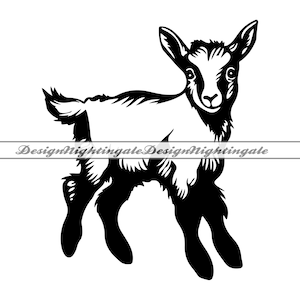 Baby Goat SVG, Cute Goat SVG, Farm Animal SVG, Goat Clipart, Files For Cricut, Cut Files For Silhouette, Dxf, Png, Eps, Baby Goat Vector