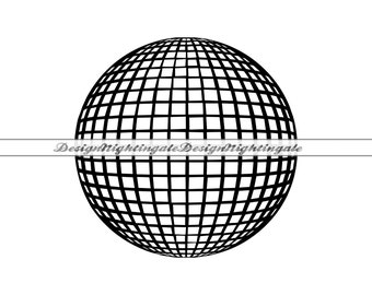 Bola de discoteca con contorno SVG PNG DXF, Clipart de bola de discoteca, Archivos para Cricut, Archivos de corte de bola de discoteca para Silhouette, Eps, Vector, Descarga digital