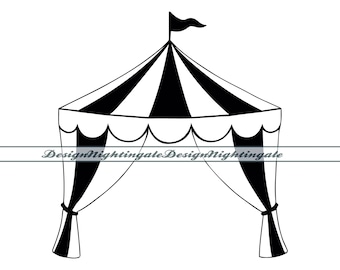 Circus Tent SVG, Carnival Clipart (Dxf, Png, Eps, PDF, JPG)