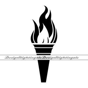 Torch #2 SVG, Flaming Torch SVG, Torch Flame SVG, Torch Clipart, Torch Files For Cricut, Torch Cut Files For Silhouette, Dxf,Png,Eps,Vector