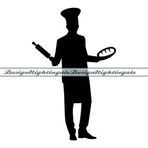 Baker SVG, Bakery Svg, Bread Svg, Baker Clipart, Baker Files For Cricut, Baker Cut Files For Silhouette, Baker DXF, PNG, Eps, Baker Vector