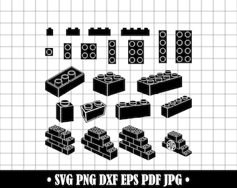 Building Blocks SVG Bundle, Toy Bricks Clipart (Digital Files)