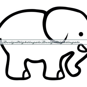 Olifant overzicht #2 SVG, olifant SVG, olifant overzicht clipart, bestanden voor Cricut, gesneden bestanden voor silhouet, dxf, png, eps, vector