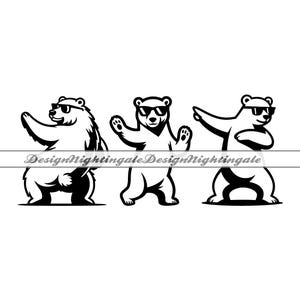 Urso Polar Dançando Com Óculos De Sol SVG, Urso Polar Engraçado SVG, Clipart, Arquivos Para Cricut, Arquivos De Corte Para Silhouette, Dxf, Png, Vetor