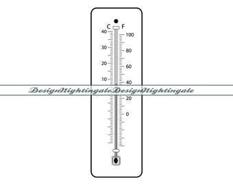 Thermometer SVG, Temperature Clipart (Digital Files)