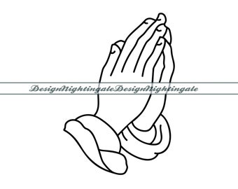 Praying Hands #2 SVG, Praying Hands Clipart, Praying Hands Files For Cricut, Praying Hands Cut Files For Silhouette, Dxf, Png, Eps, Vector