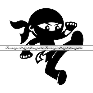 Ninja Boy #4 SVG, Ninja Mascot SVG, Ninja Kid SVG, Ninja Boy Clipart, Files For Cricut, Ninja Boy Cut Files For Silhouette, Dxf, Png, Vector