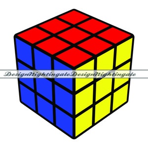 May include: A classic Rubik's Cube puzzle toy with red, blue, and yellow squares. The cube is made up of 27 smaller cubes, each with a different colour on each side.