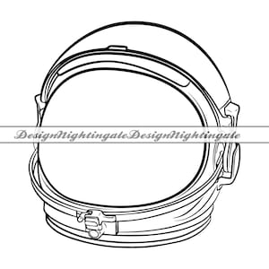 Casco astronauta contorno SVG,, Casco astronauta SVG, Casco astronauta clipart, File per Cricut, File di taglio per silhouette, DXF, Png, Vettore