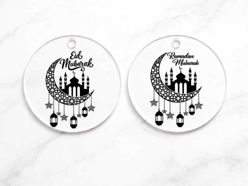 Eid Mubarak SVG DXF PNG, Islamic Crescent Moon Mosque Art, Ramadan Clipart for Cricut image 4