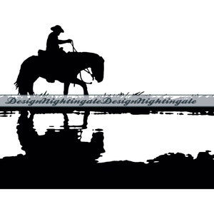 Cowboy #3 SVG, Cavaliere SVG, Western SVG, Clipart Cowboy, File Cowboy per Cricut, File di taglio Cowboy per Silhouette, Dxf, Png, Eps, Vettore