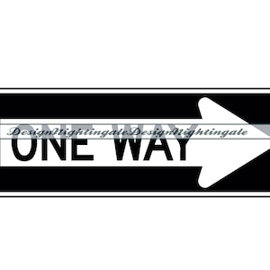 One Way SVG, Road Sign SVG, One Way Road Sign Clipart, One Way Road Sign Files For Cricut, Cut Files For Silhouette, Dxf, Png, Eps, Vector