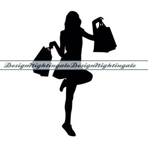 Winkelen vrouw SVG, winkelen meisje SVG, mode SVG, winkelen Svg, clipart, bestanden voor Cricut, gesneden bestanden voor silhouet, dxf, png, eps, vector