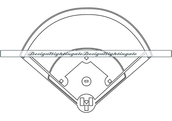 Baseball Field Outline SVG Baseball SVG Baseball Field | Etsy